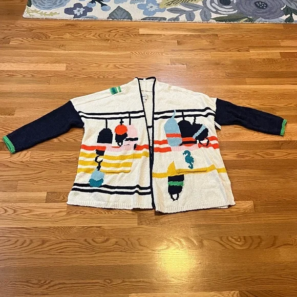 Anthropologie Nautical Buoy Cardigan L/XL NEW - Picture 5 of 15